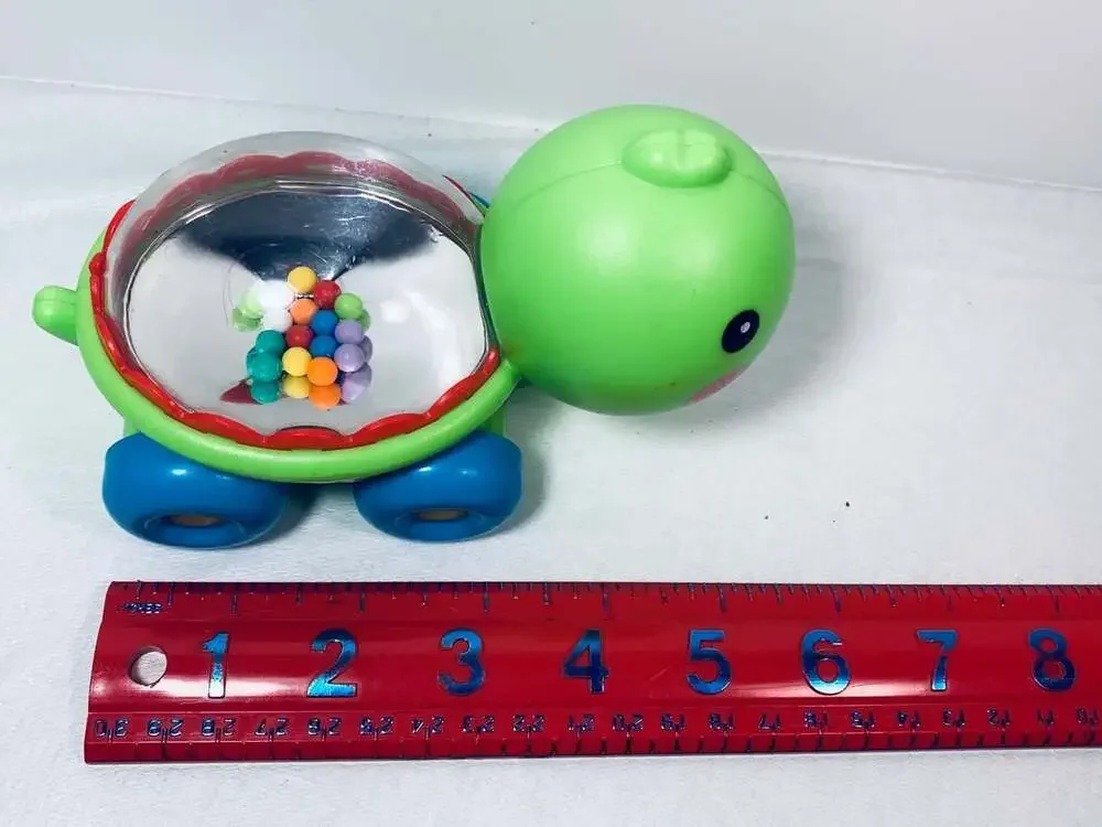 Turtle Toy baby Fisher Price green rolling